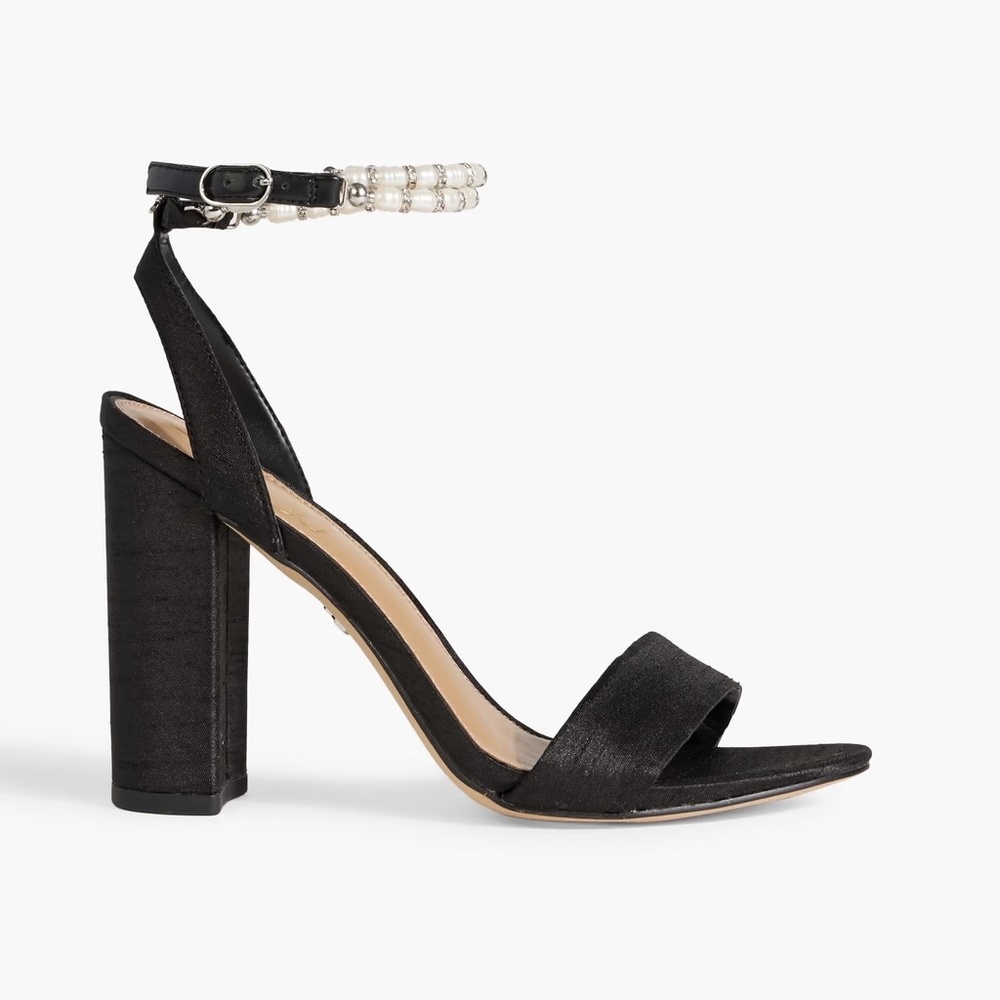 Sam Edelman Yanelli Embellished Satin Sandals $140 Size 6.5